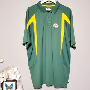 Green Bay Packers Polo Short Sleeve Shirt Mens 2XL Green NFL Team Apparel 2010
